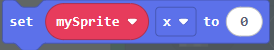 MakeCode Arcade physics block for setting a sprite property