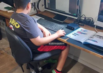 Student designing game level